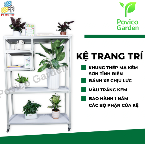 Kệ trang trí văn phòng có bánh xe tiện lợi