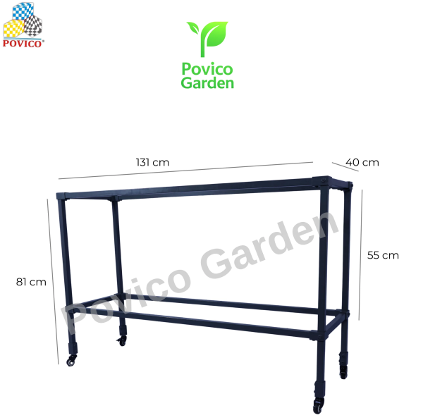 Kệ trồng rau hai tầng 4 khay có bánh xe