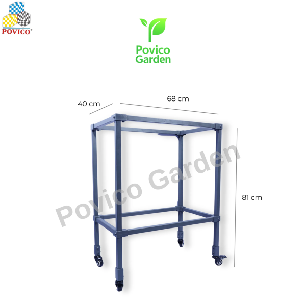 Kệ trồng rau hai tầng có bánh xe